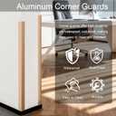4PCS 48" Metal Corner Protectors, Aluminum Self Adhesive Corner Guards, Metal Wall Edge Protector Strip, Furniture Corner Protectors, Edge Trim for Cabinets and Kitchen Islands (Gold, 48"x2"x2")