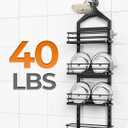 ODesign 4 Tier Height-Adjustable Shower Caddy Hanging Anti-Swing-Over The Shower Head Caddy-Sho wer Storage Organizer Bathroom Shelves Basket Caddies-Black