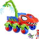 Spidey and his Amazing Friends Marvel Dino-Webs Crawler Toy Car Playset, Spider-Man & Goblin Raptor 4-Inch Action Figures, Kids Ages 3 & Up, 4.016 inches