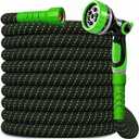 Garden Hose, 50Ft Ultra Flexible Water Hose, None-Expand,with 10 Function Sprayer,Ultra-Lightweight,Leak-Proof,Non-Slip Handle, Non-Kink Hoses for Yard, Outdoor (GreenBlack,50Ft)