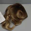 PANEWAY 16Inch Wavy Curly Brown Blonde Hair Topper with Dark Root - Clip In Hair Topper for Women