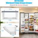 UPGRADED W11162446 Refrigerator Crisper Drawer Compatible with Whirlpool Refrigerator Drawer W11162446 Whirlpool Crisper Drawer Replacement Parts WRS325SDHZ08 WRS321SDHZ01 WRS315SDHM08 Fridge Drawer