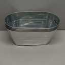 4 PCS 3 Gallon Galvanized Tub Champagne Bucket with Carry Beer Drink Storage Cooler Metal Beverage Ice Tub Galvanized Ice Buckets for Parties and Cocktail Bar Mimosa Supplies, 15.8 X 9 X 6.2 Inches