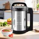 Homtone 1.6L Soup Maker Machine, Stainless Steel Programmable Soup Maker with Smooth & Chunky Settings, Anti-Dry Burn, Overfill Sensors, Self-Cleaning Mode for Quick Soups, Baby Food, Home Use Black, Size: 1.6L, 4-in-1
