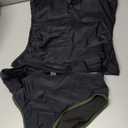 Eomenie Women's Tankini Swimsuits Two Piece Tummy Control Bathing Suit Color Block Slim Swimwear with High Waisted Bottom (Large, Black Green)