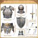 12 Sets Medieval Knight Armor Costume Craft Kit Knight Party Decorations Paper Helmets Armor Toy Swords Shield Costume Favor Gift for Halloween Medieval Dress up Activity Party Favor Decoration