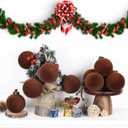 6 Pcs Velvet Christmas Balls Bulk Shatterproof Plastic Christmas Tree Decorations for Decorative Hanging Baubles (6, Brown, 3.94Inch)