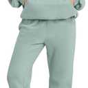 ANRABESS Womens 2 Piece Outfits Lounge Hoodie Oversized Sweatshirt Jogger Sweatpants Y2K Tracksuit Sweatsuit Set Fall Clothes (Large, Lake)