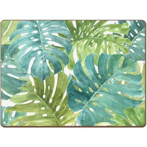 Tropical Green Premium Decorative Hardboard Tabletop Placemats 4 Pack Manufactured in The USA Artistic Easily Wipes Clean