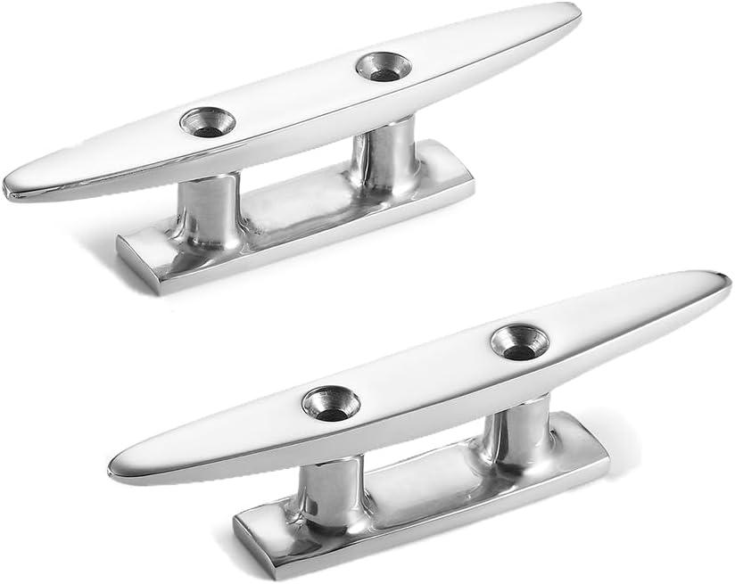 Boat Cleat Open Base 4/5 /6/8 inch, Dock Cleat 316 Stainless Steel Marine Grade, Include Installation Screws