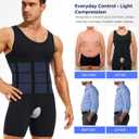 TAILONG Mens Shapewear Tummy Control Bodysuit Slimming Tank Top Full Body Shaper Sleeveless Compression Shirts Fajas Para Hombres Black (Black, S)