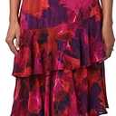 Lulus Imogen Tiered Chiffon Maxi Dress for Women, Plunging LaceUp Back Cocktail Long Formal Dress Garden Party Dress,M