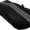 C8 Corvette Indoor/Outdoor Car Cover - Custom Fit Ultraguard Plus Water Resistant 300 Denier UV & Rain Protection - High End for 2020-2025 Stingray, Z51, Z06, E-Ray Corvettes (Black with Gray Stripes)