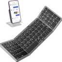 Foldable Keyboard with Number Pad, Full Size Folding Portable Bluetooth Keyboard with Numpad for Travel and Business, Sync up to 3 Devices, Use for iPad iPhone Android Smartphone Mac Tablet PC Laptop