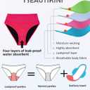 Beautikini Period Swimwear Bikini Menstrual Swim Bottoms Leakproof Bathing Suits for Teens Girl (Pink)