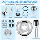 Shower Handle Renovation Repair Trim Kit Compatible with Delta RP54870, Single Function Tub Trim Kit Compatible with Delta 600 Series Shower Valve, Acrylic Handle(Chrome)