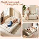 Folding Sofa Bed, Convertible Sleeper Chair with Back Support and Pillow, Full
