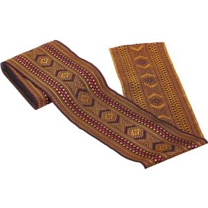 4 Inch 10 Yards Brown Jacquard Ribbon Boho Embroidered Trim Tape Embroidery Wide Polyester Woven Fabric Applique Trimming Bulk for Sewing Making Crafts Clothes Dresses Home Decor Accessories