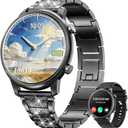 Hwagol Smart Watches for Women Android Phones iPhone Compatible(Bluetooth Call),1.39'' Round Fitness Tracker Heart Rate/Sleep Monitor,100+Sport Modes Pedometer (Black)