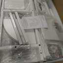 VENNQD Corner Desk with 6 Drawers Shelves for Small Space Computer Desk with Power Outlets,Gaming Desk with Printer Monitor Stand Storage for Home Office Workstation Writing Table (White, 31.5)
