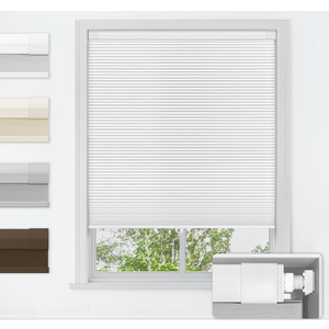 LazBlinds No Tools No Drill Cordless Cellular Shades, Blackout Light Blocking Honeycomb Shades for Home, Thermal Insulation Blinds for Windows, 29.5" W x 72" H, White
