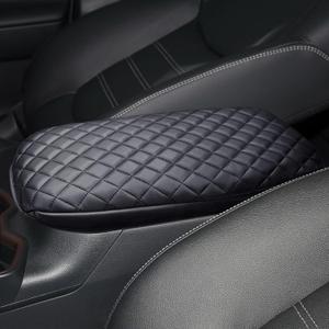 Auprite Center Console Armrest Cover for Toyota RAV4 2019-2023 2024, Auto Armrest Protector Organizer Pad for RAV4 Interior Accessories (Black with Cushion Texture)