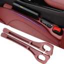 Car Seat Gap Filler Organizer Universal for Car SUV Truck Accessories Seat Gap Plug Blocker with Storage Slot Red 2 Pack (Driver's Passenger PU 2Pack)