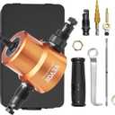 VEVOR Double Head Sheet Metal Nibbler Cutter, 360 Degree Metal Nibbler Drill Attachment with Extra Punch and Die, Cutting Hole Accessory and Step Drill Bit, for Straight Curve and Circle Cutting