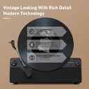Vertical Automatic Record Player Bluetooth, MYKESONIC Belt Drive Vinyl Turntable, Magnetic AT-3600L Cartridge, Bluetooth in & Out, Hi-Fi Stereo Speakers, Aux in Headphone, RCA Out, Anti-Resonance