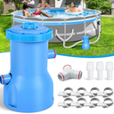 Basic Series 530 GPH Above Ground Pool Filter Pump - ETL Certified Pool Cartridge Filter Pump System with GFCI Protection | Enhances Water Clarity - Efficiently Removes Impurities - Sky Blue