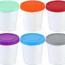6 Pack 8 Oz Ice Cream Containers for Homemade, Ice Cream Containers with Silicone Lids Leak-Free, Reusable Ice Cream Storage Containers for Freezer Chocolate Sorbet