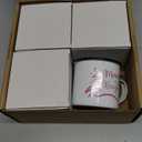 Yaomiao 4 Pack Christmas Gifts Enamel Mugs Warm and Cozy Enamel Tea Cups 12 Ounce Merry and Bright Coffee Mugs Seasonal Holiday Vintage Camping Cup for Women Coworkers (Pink,Bright Style)