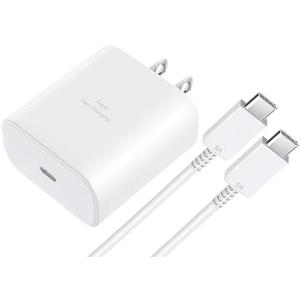 45W Type C Charger Super Fast Charging Cord 6FT Samsung Charger 45W USB C Super Fast Charger for Samsung Galaxy S25/S25+/S24/S23/S22/S21/Ultra/Plus/FE,Note 20,Galaxy Tab,Z Fold/Z Flip,A55,A15,A16,A56
