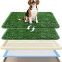 Dog Grass Pad with Tray, Utral Fast Drainage, 2 Washable Grass Pads