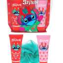 Disney Stitch at Christmas Gift Set, 3-in-1 Bath Kit: Body Wash, Body Lotion, & Exfoliating Loofah, Wild Berry Scented, Relax & Unwind, Great Self-Care Gift Set