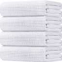 HOMEXCEL Waffle Bath Towels Set 4 Pack, Premium Microfiber Bathroom Towels, Ultra Soft, Lightweight, Highly Absorbent and Quick Dry Towel for Bathroom, Gym, Shower, Hotel, and Spa, 30 x 60 Inch, White