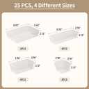 Yanosaku 25 PCS Clear Plastic Drawer Organizer Set, 4 Sizes Vanity Organizers, Desk Drawer Divider Organizers and Storage Bins for Makeup, Jewelry, Gadgets for Kitchen, Bathroom, Office