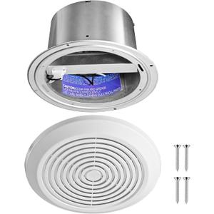V2262-50 7 Inch Bathroom Exhaust Fan, 50 CFM Quiet Ceiling Vent Fan, 1.0 Sones Low Noise Extractor for 8" Opening, Through Wall Exhaust fan for Home, Bathroom, Laundry and Garage