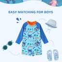 Disney Marvel Stitch Cars Spiderman Mickey Mouse Baby Boy Swimsuit Infant Toddler Bathing Suit UPF 50+ Zipper Long Sleeves (Blue)