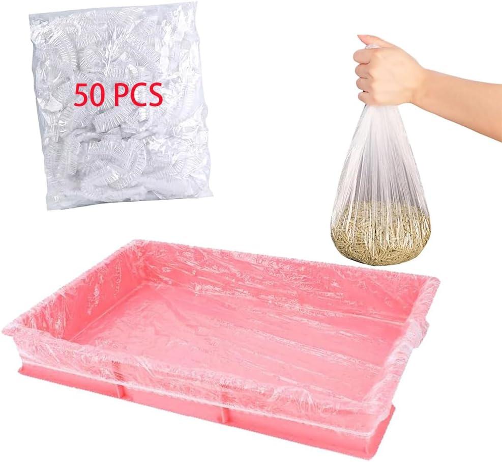 50 Pcs Disposable Rabbit Cage Liner Plastic Toilet Film Leak-Proof for Small Animals Bunny Guinea Pig Bird Cage Liners Litter Box Crate Tray Drawer Quick Cleanup Essentials Indoor (Small)