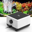 Hygger Aquarium Air Pump, Quiet Adjustable Oxygen Pump, Powerful Energy-Saving Dual Outlet Fish Tank Aerator with Accessories for Fish Tank Up to 150 Gallon 6W