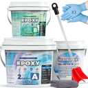3 Gallon Gray Epoxy Floor Kit, 100% Solids, Self-Leveling | Creates a thick, high-gloss coating that resists hot-tire pickup, chemicals, oil, abrasion, and heavy garage traffic