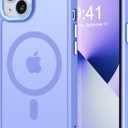 2 x Thomo Strong Magnetic for iPhone 13 Case & iPhone 14 Case [Compatible with Magsafe] Translucent Matte Slim Shockproof Women Girl Anti-Fingerprint Protective Case for iPhone 14/13 6.1", Light Purple