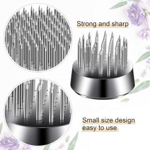 Geiserailie 9 Pcs 23mm/0. 92 Inch Stainless Flower Frog Mini Round Metal Floral Frog Japanese Ikebana Fixed Pin Holder Tool Arrangement Floral Fixation for DIY Flower Craft Arrangements(Silver)