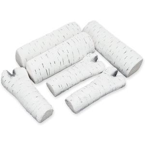 Skyflame 6 Small Piece Set of Birch Ceramic Wood Logs and Accessories for All Types of Indoor Gas Inserts, Ventless & Vent Free, Propane, Gel, Ethanol, Electric or Outdoor Fireplaces & Fire Pits
