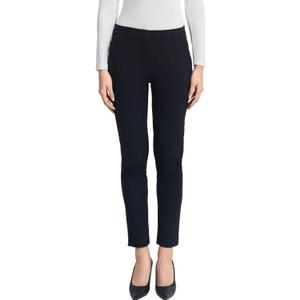 SANDY & SID Cropped Pants for Women Petite Small Size Mid Waist Slim Fit Work Pants Stretch Trousers Slack Casual Office Wear (Black, L)