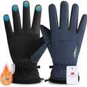 rivmount Kids 3M Thinsulate Ski Gloves Touchscreen Waterproof Warm for Boy Girl Youth Skiing Cycling Snow Winter (Blue XL)