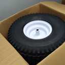 20x8.00-8 Lawn Mower Tire and Wheel, 4 Ply Tubeless Tire, 20x8-8nhs Riding Lawn Mower and Tractor Rear Tire and Wheel Assemblies, 3.5" Offset Hub, 3/4" Borehole, and 3/16" Keyway