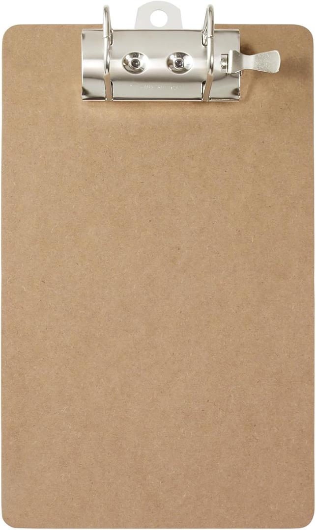 Saunders 05712 Recycled Hardboard Archboard - Brown, Letter Size Document Holder for 2 Hole Punched Documents, Locking Arch Clip