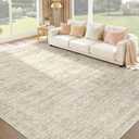 Washable Rug 8x10 Area Rugs: Modern Geometric Rugs for Living Room Non Slip Soft Low Pile Moroccan Indoor Carpet for Bedroom Nursery Dining Room Home Office (Beige, 8'x10')